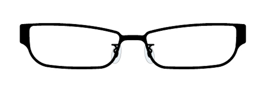 スクエア型のメガネ