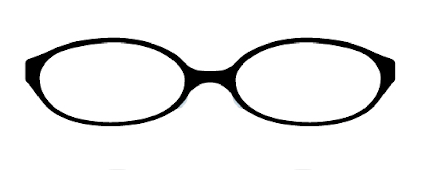 オーバル型のメガネ